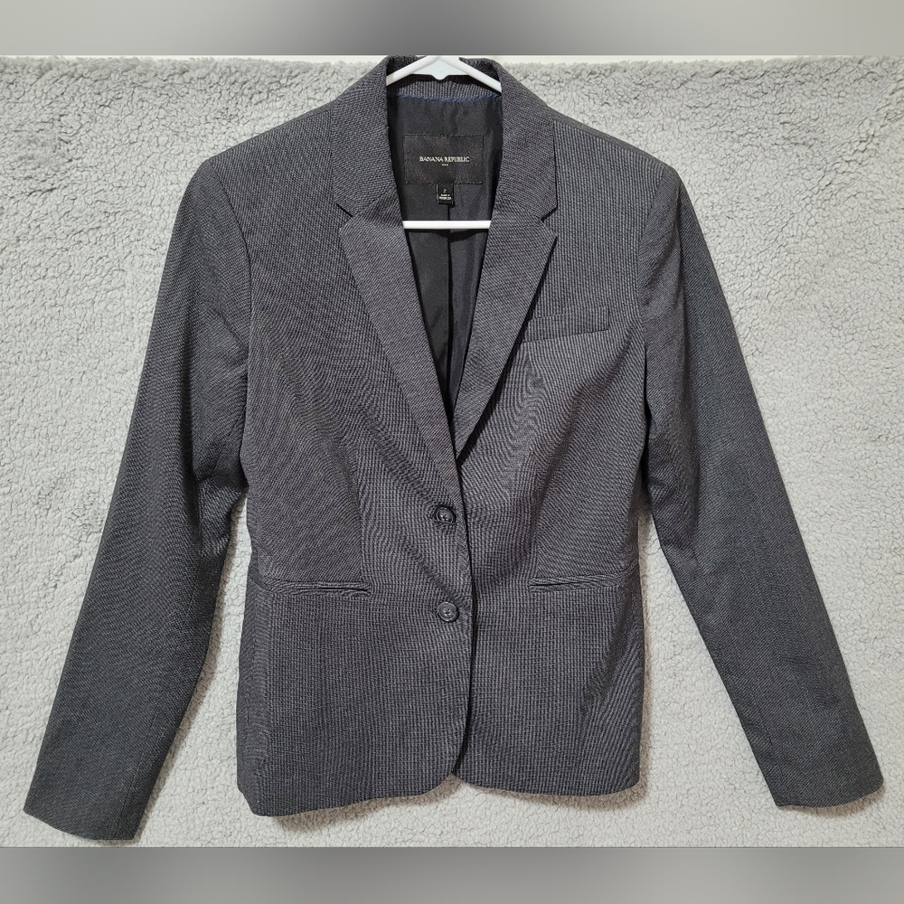 Banana Republic Charcoal Gray Lined Blazer Sz 2